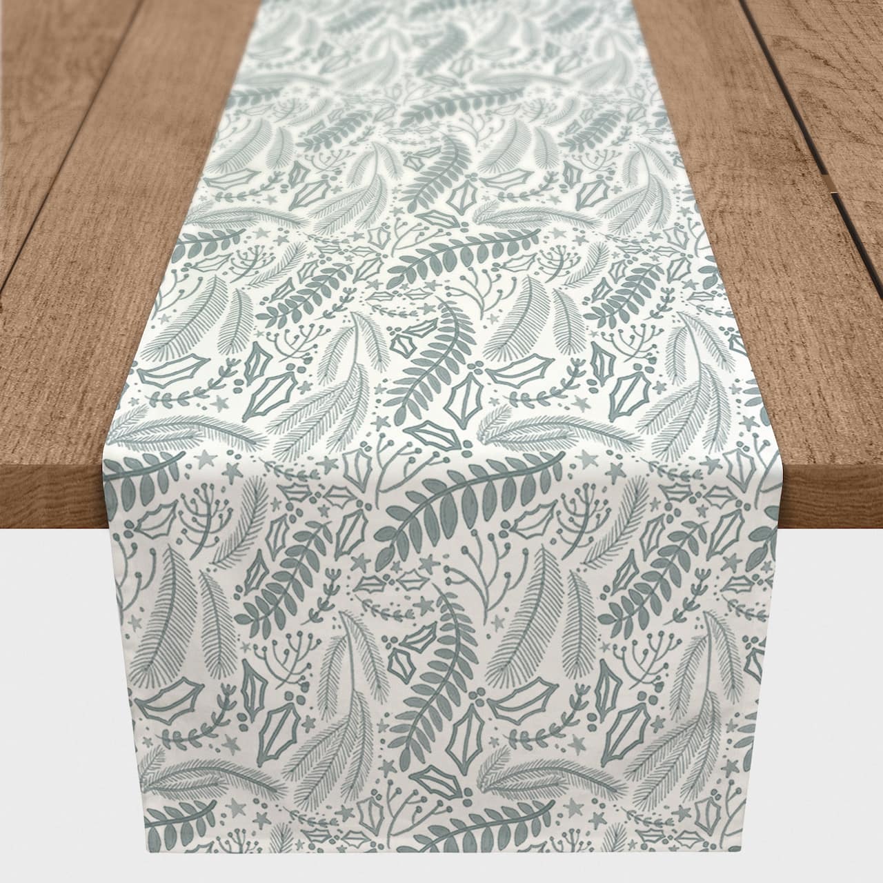 Green Winter Pattern 16" x 90" Cotton Twill Runner
